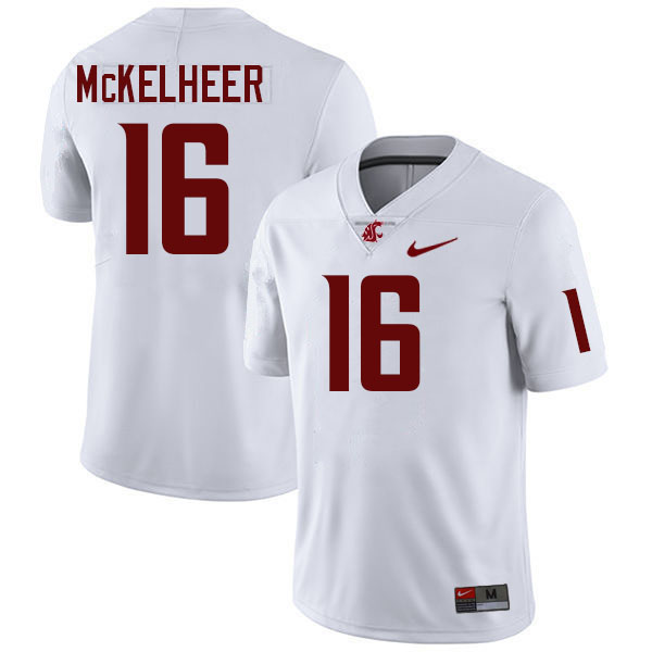 Men #16 Brady McKelheer Washington State Cougars College Football Jerseys Stitched-White